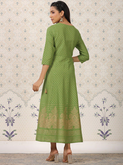 Dhiyona OD  Ethnic Motif Printed Pure Cotton A-Line Kurta