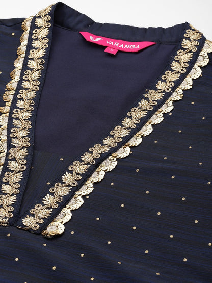 Dhiyona VA Women'sSequinned Kurta with Trousers & Dupatta