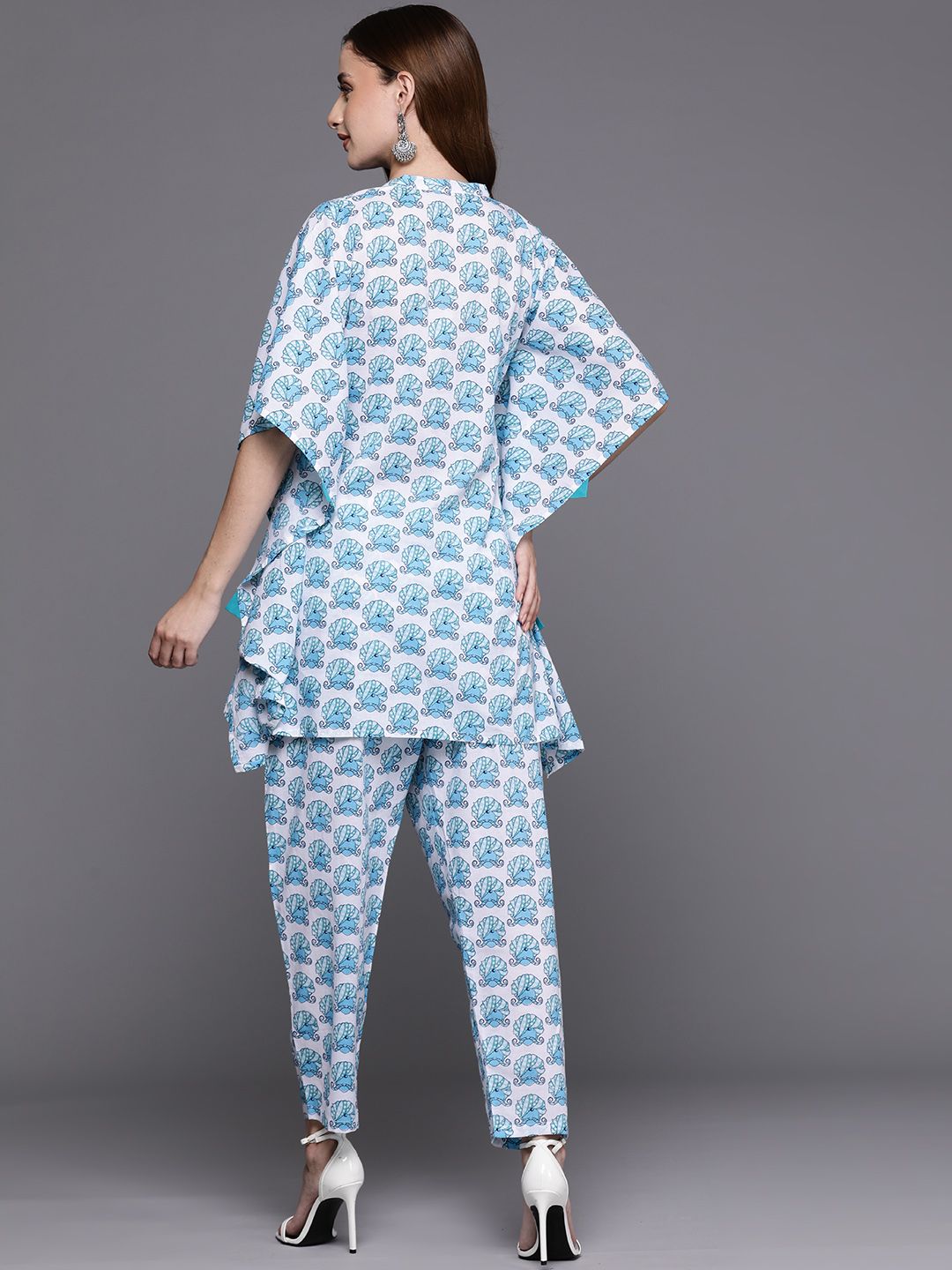 Dhiyona IE Women Printed Pure Cotton Tunic with Trousers