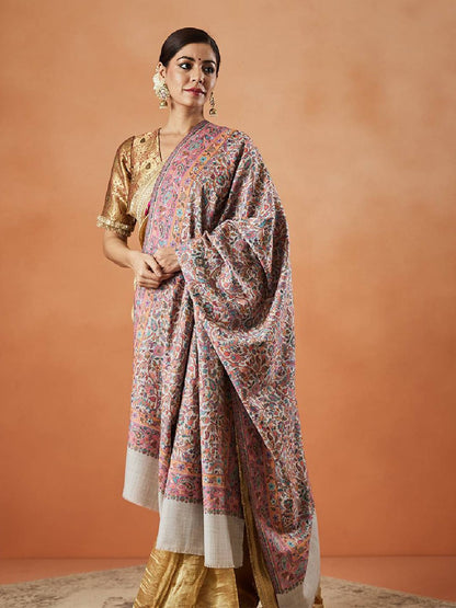 Dhiyona PA Floral Woven Design Fringed Shawl