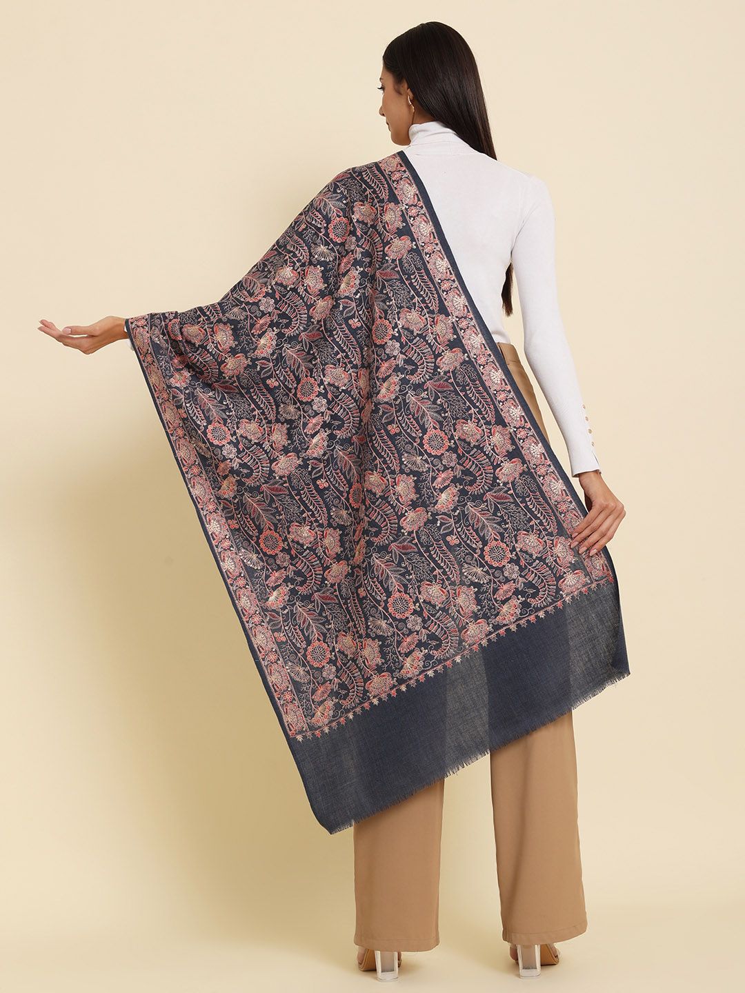 Dhiyona PA Embroidered Woolen Shawl
