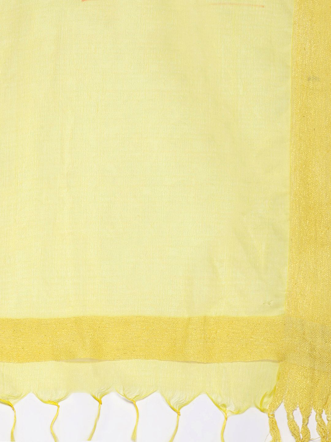 Dhiyona VA Women's Yellow Striped Sequinned Kurta with Trousers & With Dupatta