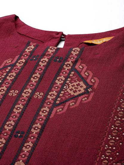 Dhiyona IE Ethnic Motifs Foil Printed Straight Kurta