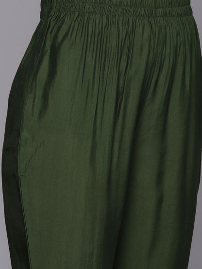 Women Floral Embroidered Regular Sequinned Kurta with Trousers & With Dupatta