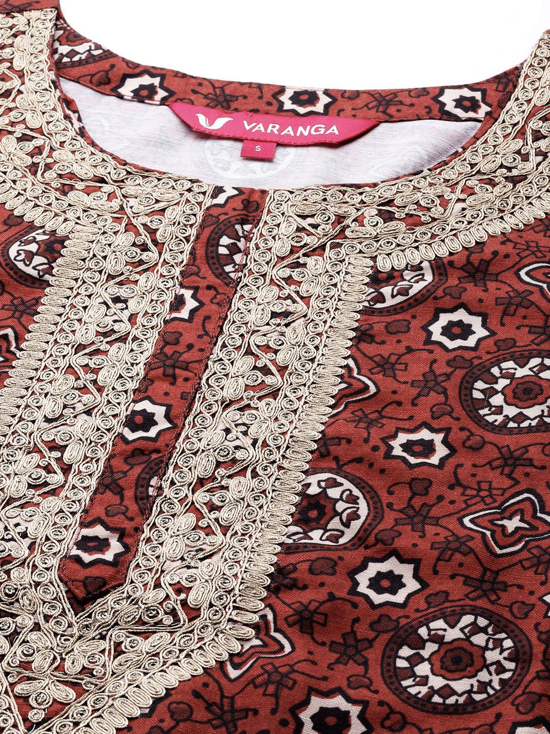 Dhiyona VA Women'sEthnic Motifs Printed Regular Kurta With Palazzos & Dupatta