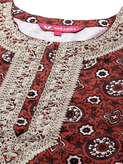 Dhiyona VA Women'sEthnic Motifs Printed Regular Kurta With Palazzos & Dupatta