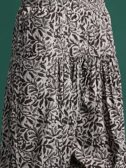 Dhiyona IE Floral Printed Pure Cotton Kurta With Salwar & Dupatta