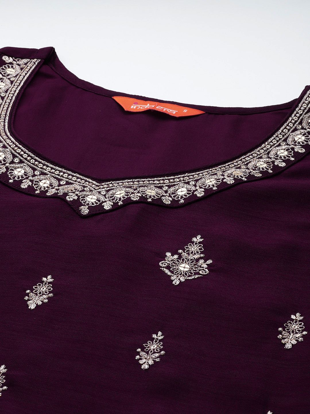 Ethnic Motifs Embroidered Sequinned Kurta with Trousers & With Dupatta