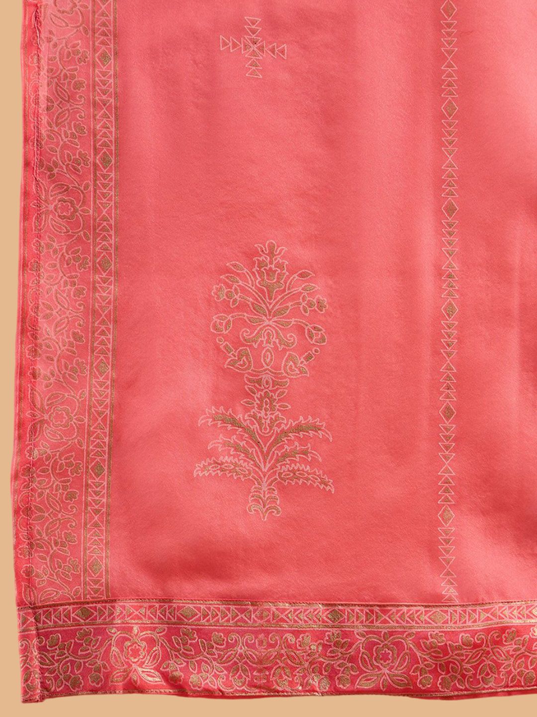 Ethnic Motifs Printed Straight Liva Kurta with Palazzos & Dupatta