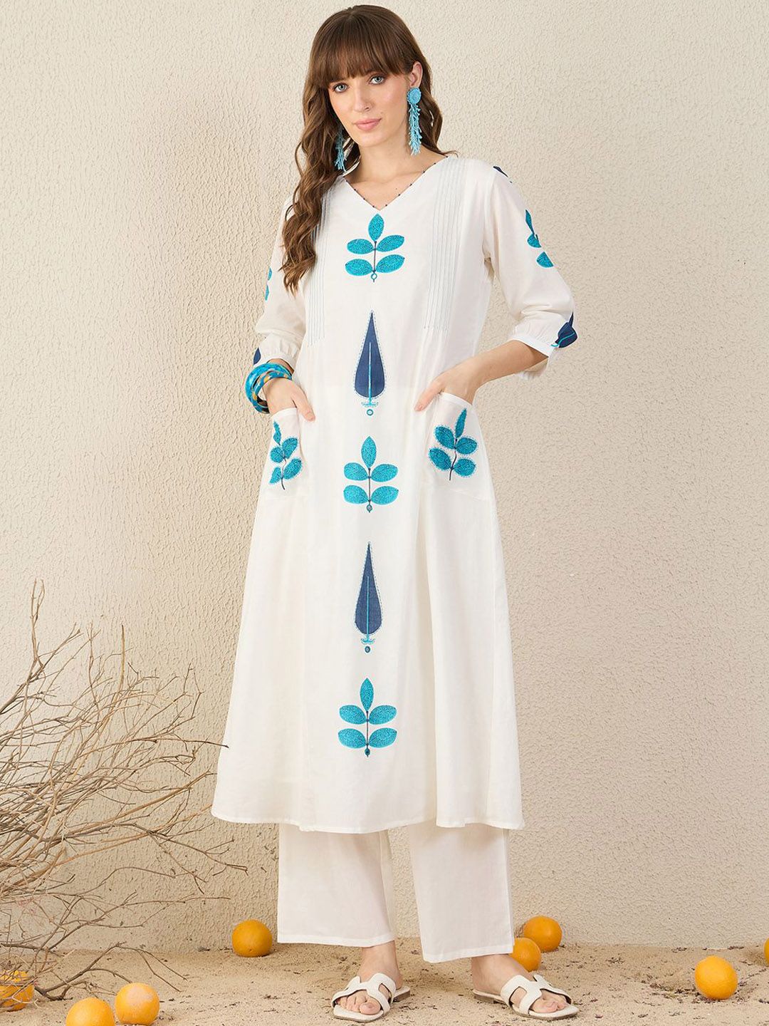 Dhiyona IE Printed Pure Cotton Tunic With Palazzo
