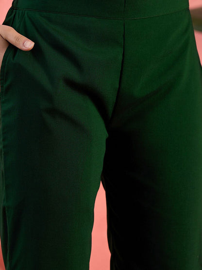 Dhiyona SN Women's Floral Embroidered Regular Beads and Stones Kurta with Trousers