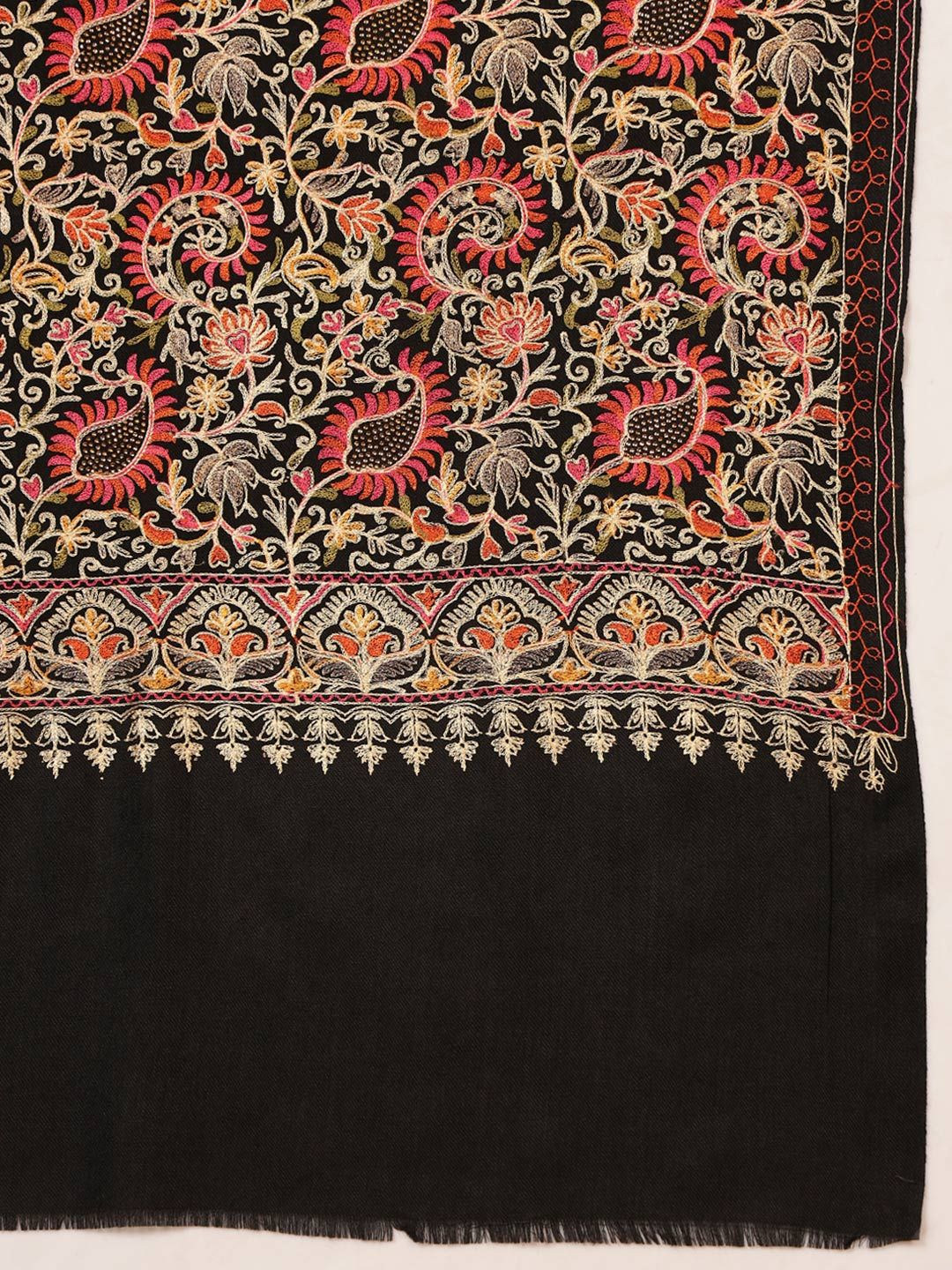 Dhiyona PA Paisley Embroidered Ruhani Woolen Nalki Shawl