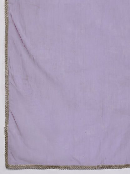 Women Floral Yoke Design Regular Sequinned Kurta with Trousers & Dupatta