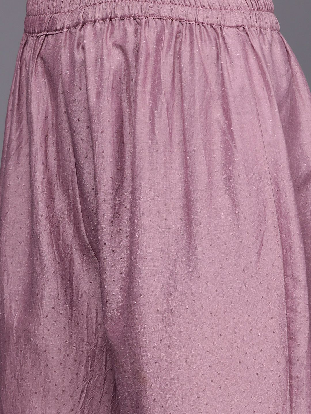 Dhiyona VA Women's Mauve Ethnic Motifs Embroidered Kurta with Trousers & Dupatta