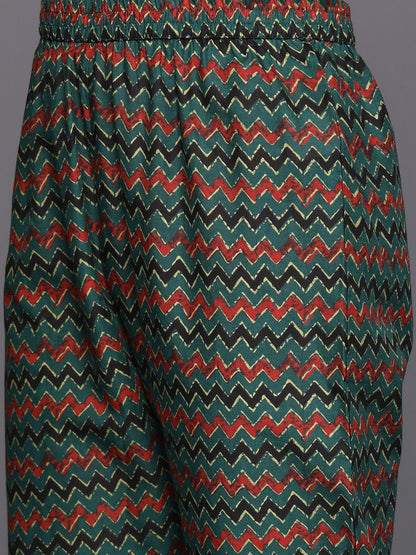 Dhiyona VA Women's Ethnic Motifs Printed Gotta Patti Kurta with Trousers & With Dupatta