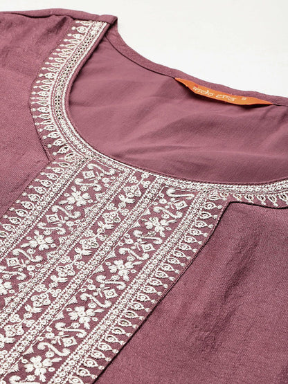 Ethnic Motifs Embroidered Sequinned Kurta With Trousers & Dupatta