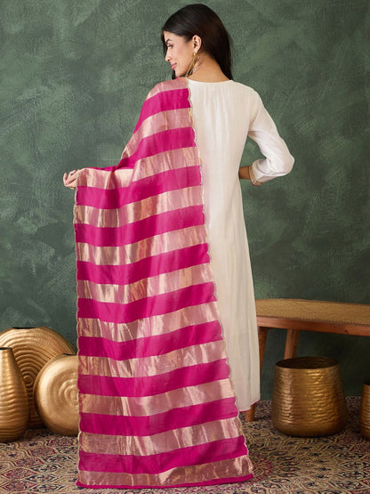 Dhiyona KA Women Embroidered A-Line Kurta Set