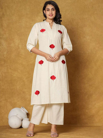Women Floral Printed Regular Pure Cotton Kurta with Palazzos