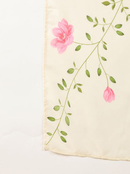 Floral Embroidered Notch Neck Straight Kurta with Trousers & Dupatta