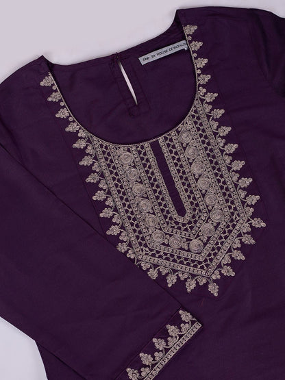 Dhiyona OD  Women Embroidered Side Slits Straight Kurta