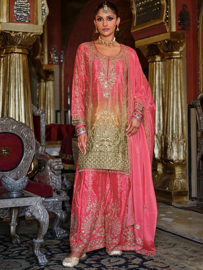 Women Ethnic Motifs Embroidered Regular Mirror Work Kurta with Palazzos & Dupatta