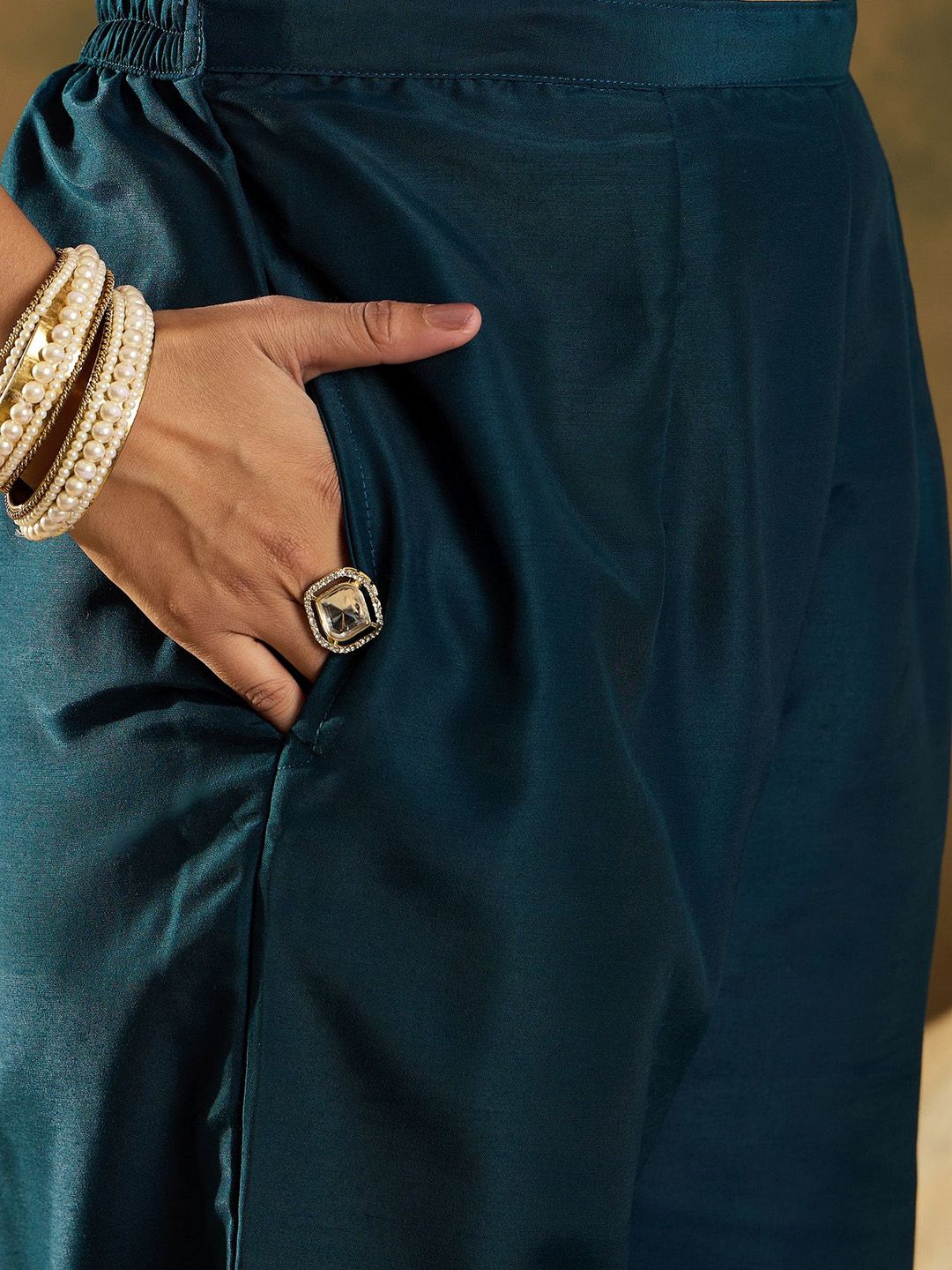 Women Embroidered Regular Sequinned Kurta with Trousers & With Dupatta