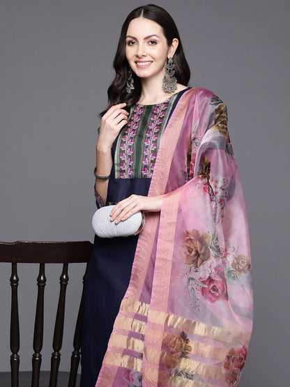 Women Yoke Design Kurta with Palazzos & Dupatta