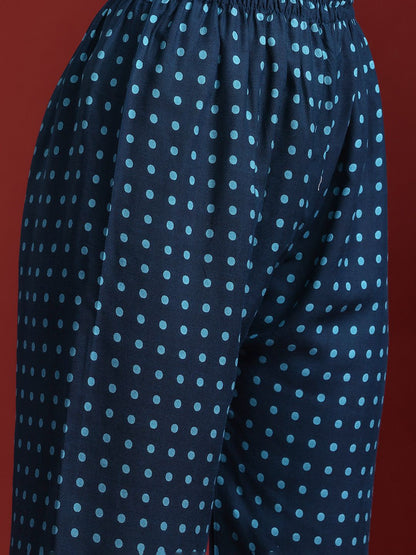 Striped Sequinned Kurta With Trousers & Dupatta