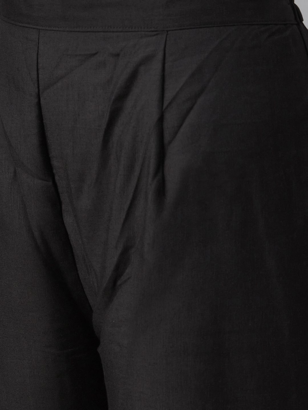 Women Black & Grey Printed Kurta with Palazzos