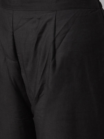 Women Black & Grey Printed Kurta with Palazzos