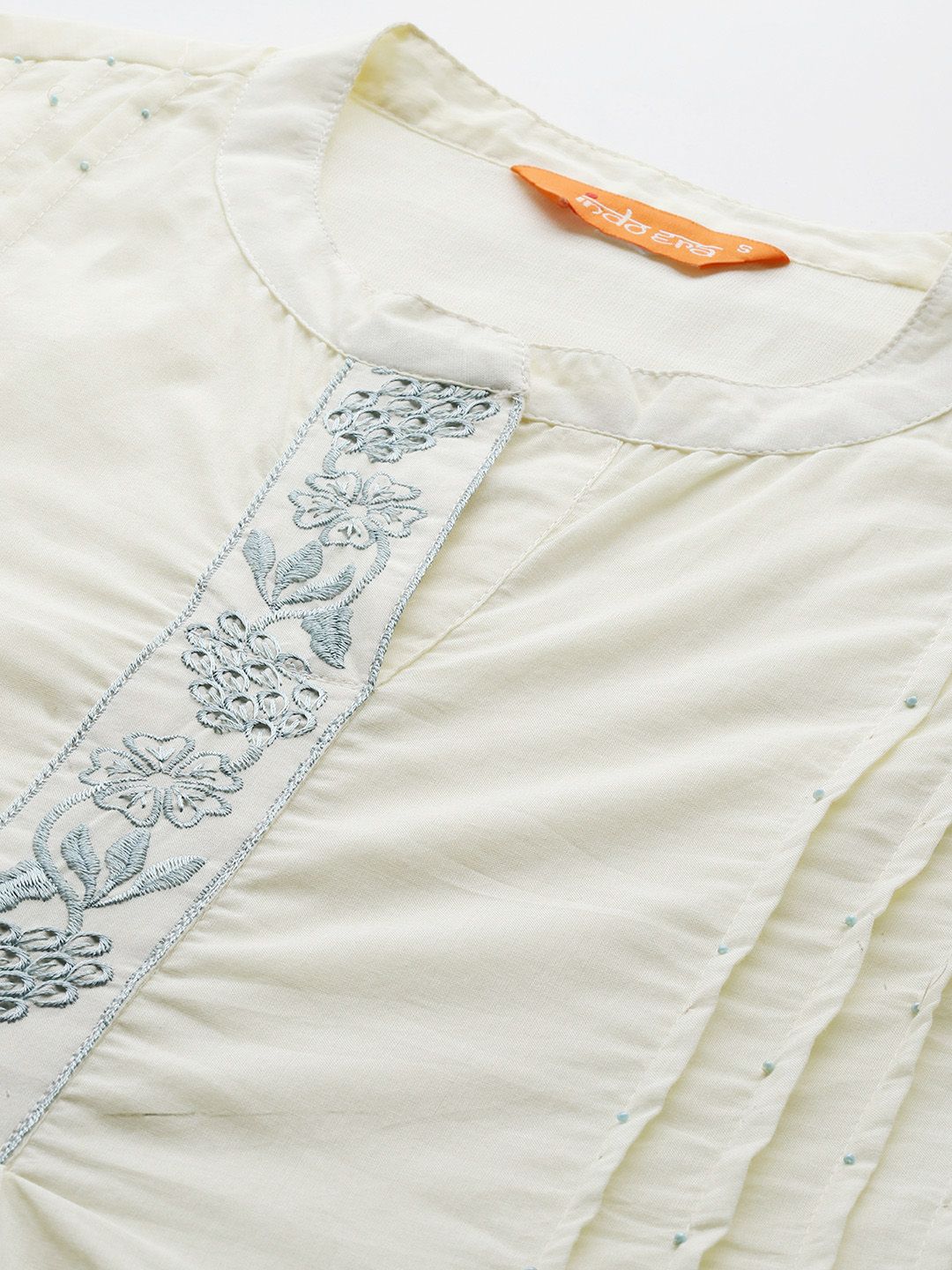 Floral Embroidered Pure Cotton Kurta with Trousers & Dupatta