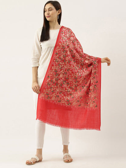 Dhiyona PA Floral Embroidered Pure Woollen Shawl