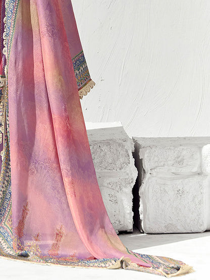 Dhiyona IE Women Ethnic Motifs Printed Regular Thread Work Kurta Trousers With Dupatta