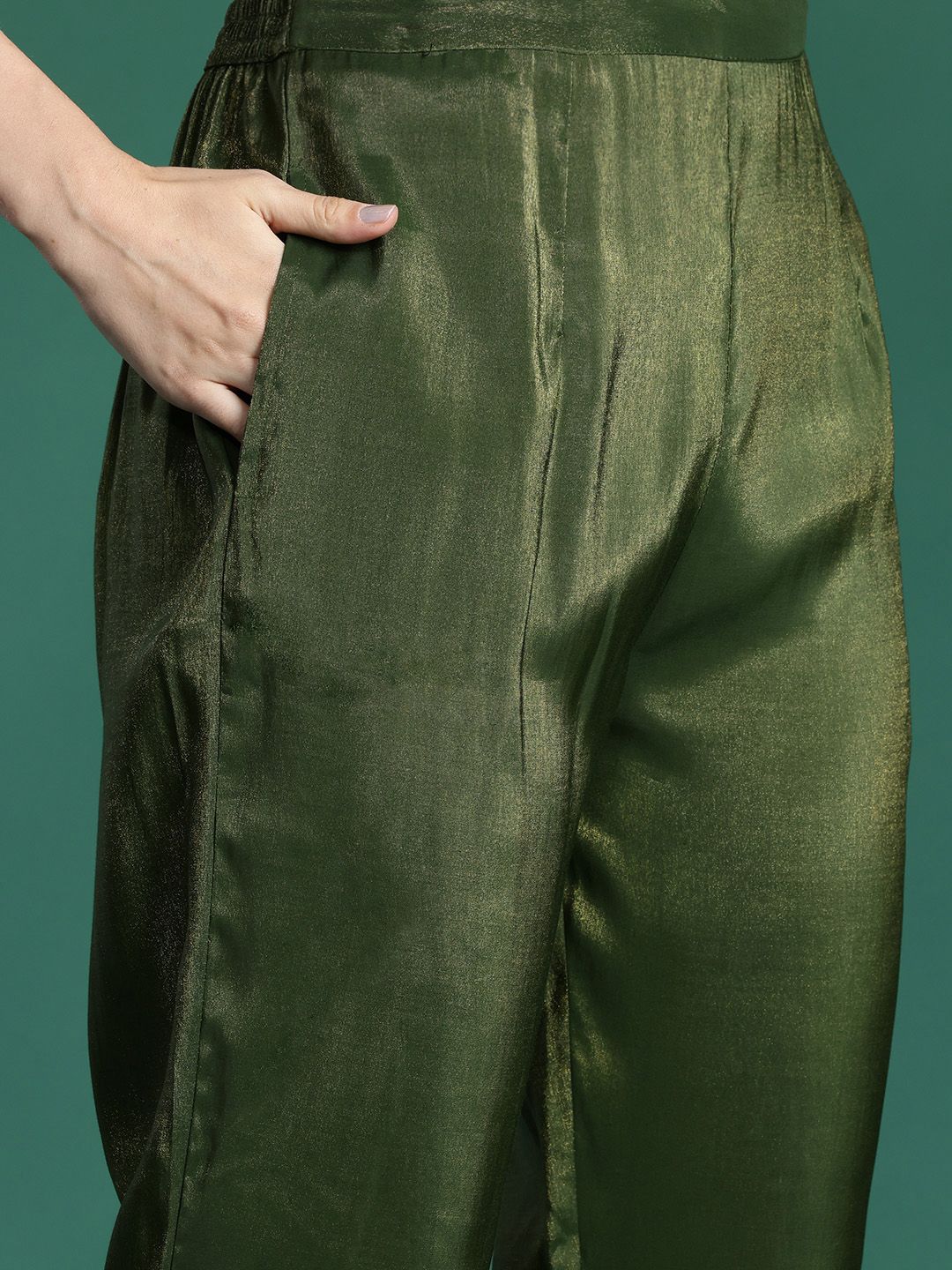 Ethnic Motifs Embroidered Kurta with Trousers & With Dupatta