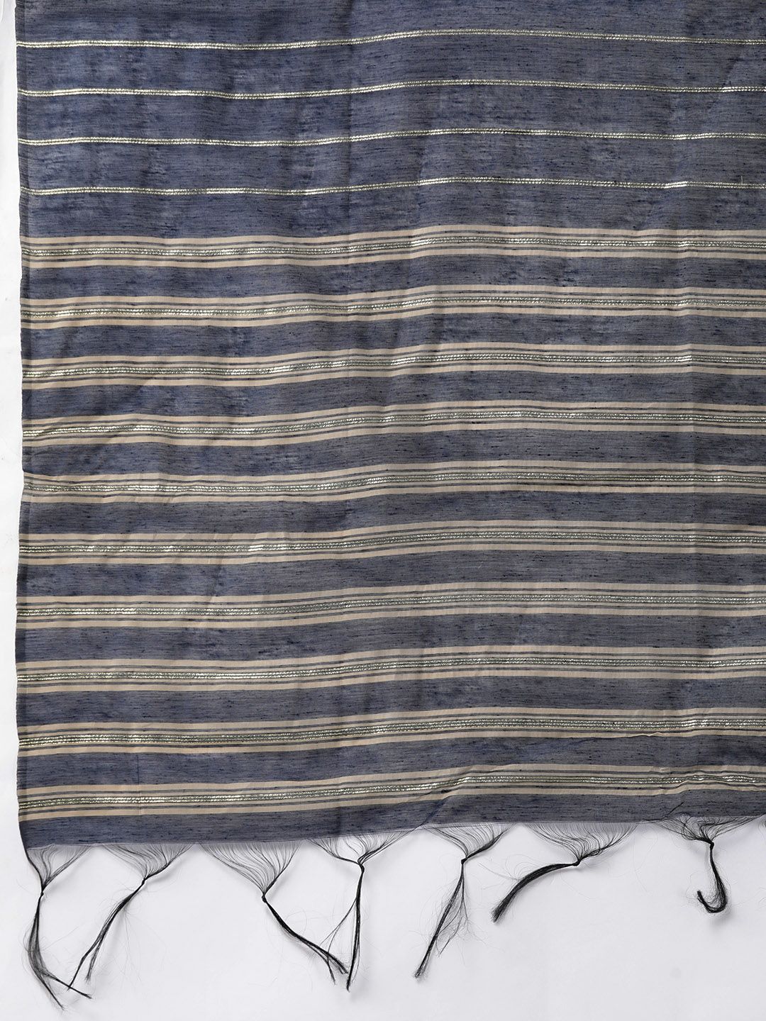 Dhiyona IE Women Navy Blue & Golden Yoke Design Kurta with Trousers & Dupatta