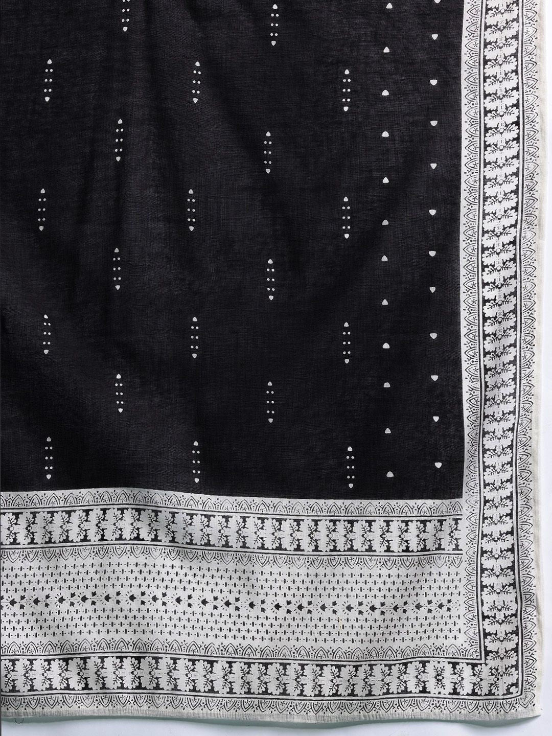 Dhiyona IE Ethnic Motifs Embroidered Thread Work Pure Cotton Kurta With Trousers & Dupatta