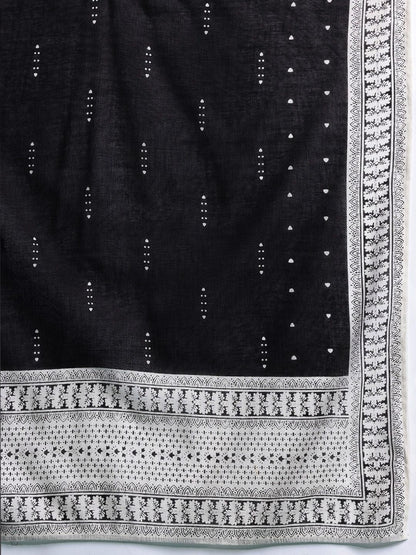 Dhiyona IE Ethnic Motifs Embroidered Thread Work Pure Cotton Kurta With Trousers & Dupatta