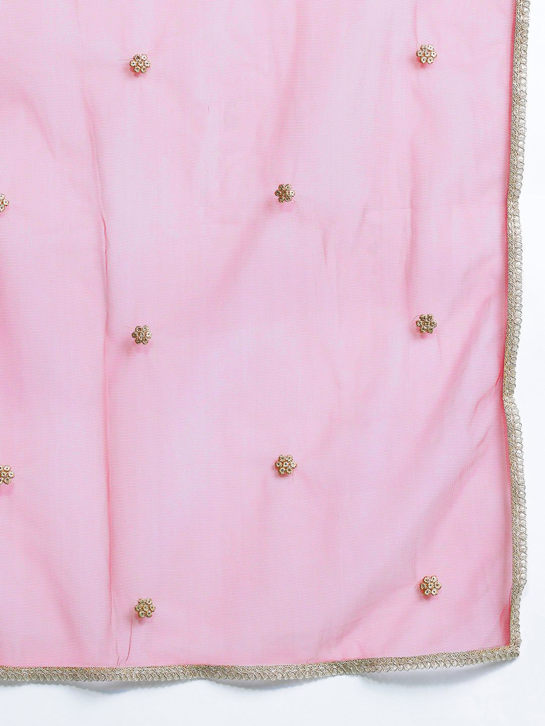 Floral Yoke Design Sequinned Kurta With Trousers & Dupatta