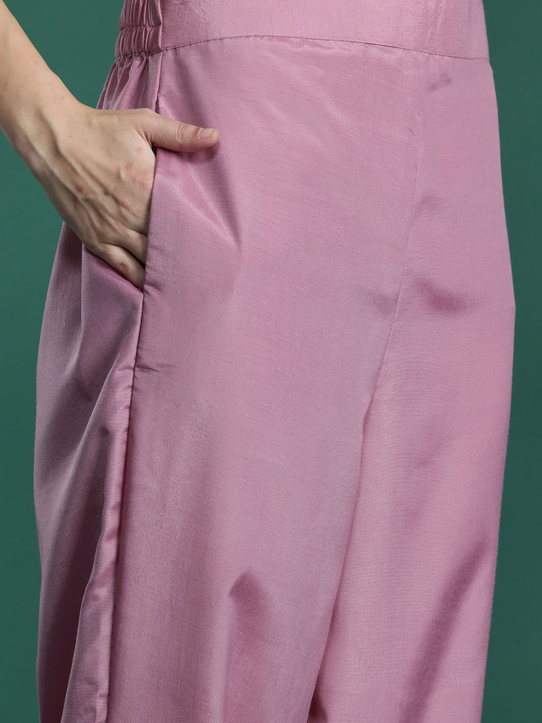 Floral Embroidered Thread Work Kurta with Trousers & With Dupatta