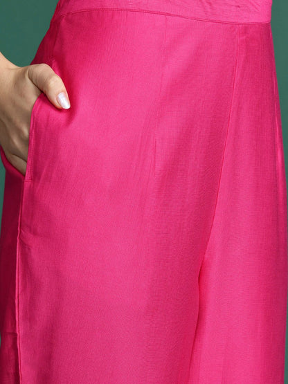 Dhiyona IE Embroidered Liva Kurta with Trousers & With Bandhani Print Dupatta