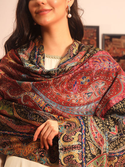 Dhiyona PA Paisley Embroidered Zari Shawl