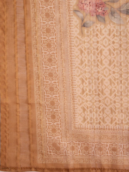 Dhiyona IE Ethnic Motifs Printed Pure Cotton Straight Kurta with Trousers & Dupatta
