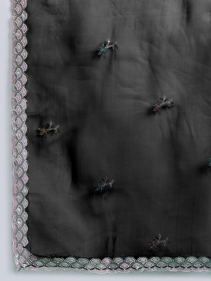 Ethnic Motifs Embroidered Sequinned Kurta with Trousers & With Dupatta