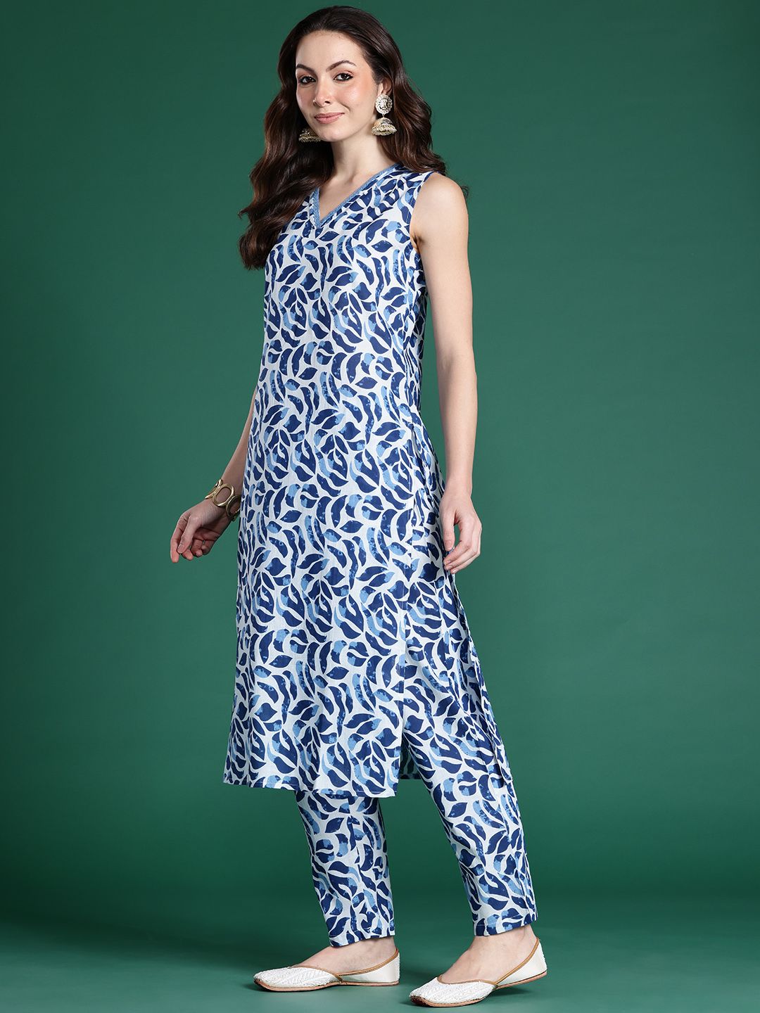 Dhiyona IE Printed Pure Cotton Kurta with Trousers
