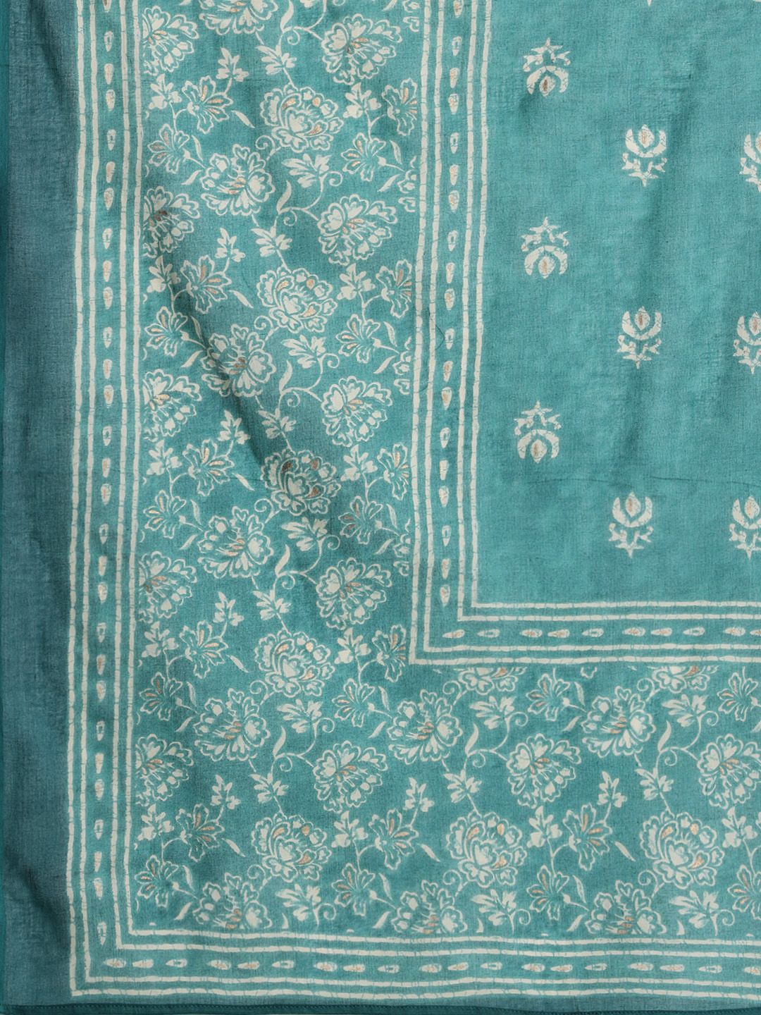 Women Floral Printed Empire Pure Cotton Kurta with Trousers & With Dupatta