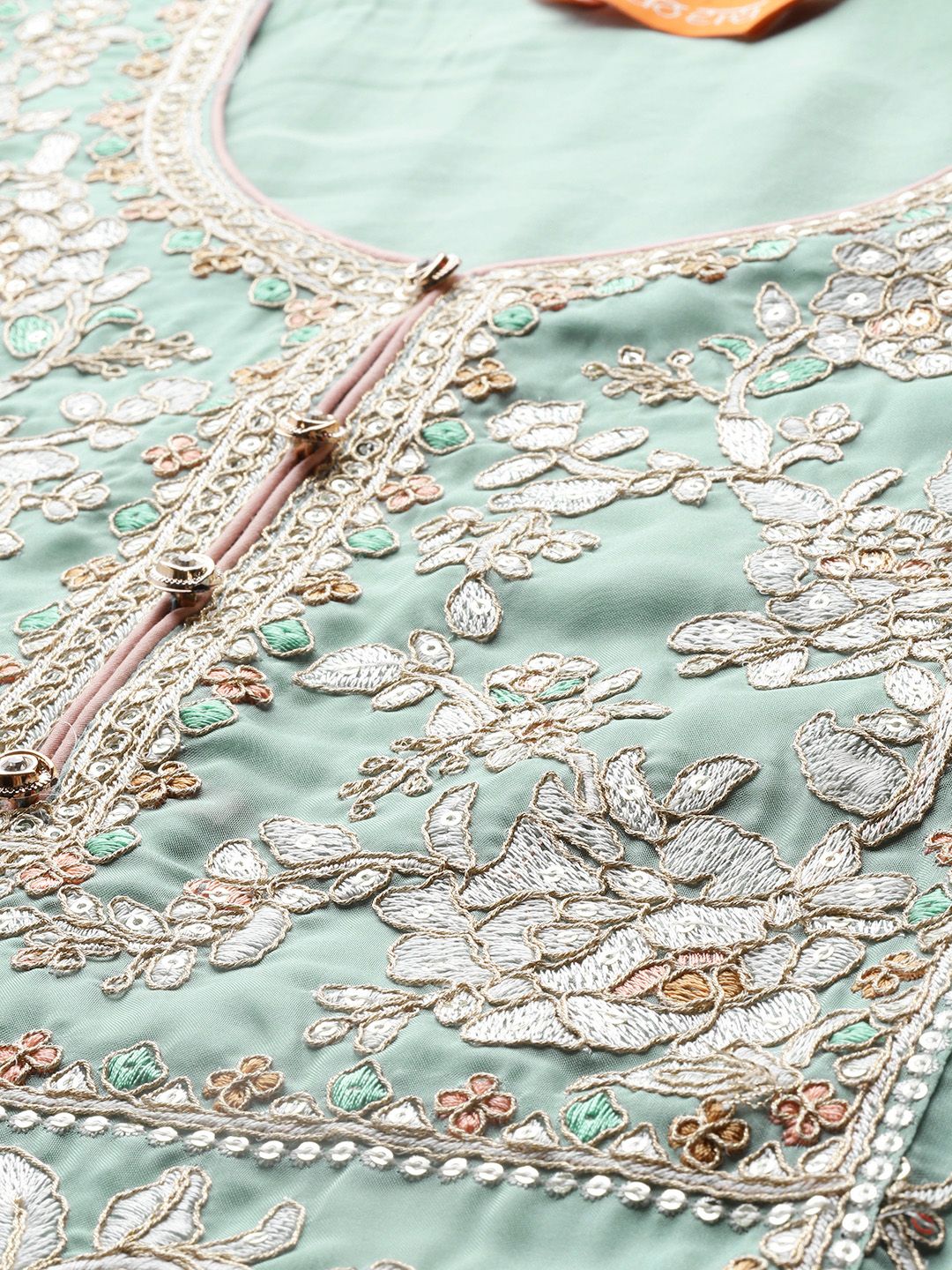 Ethnic Motifs Embroidered Regular Mirror Work Kurta with Trousers & Dupatta