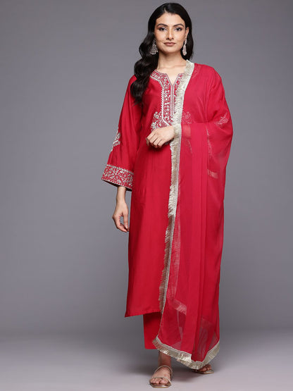 Dhiyona VA Women'sEthnic Motifs Yoke Design Kurta With Trousers & Dupatta