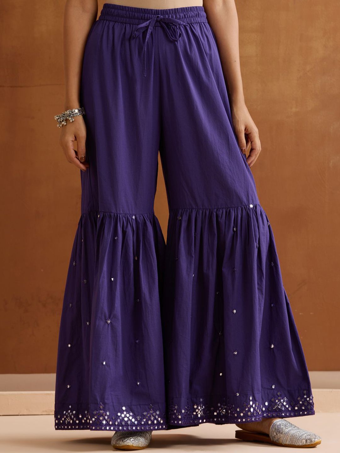 Dhiyona IS Women's Women Ethnic Motifs Embroidered Cotton Kurta with Trousers & Dupatta