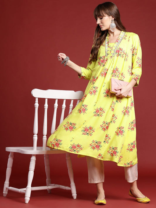 Dhiyona IE Floral Printed Kurta
