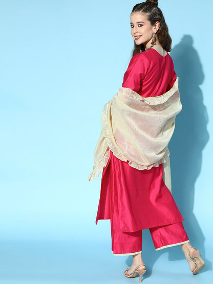 Dhiyona IE Women Ethnic Motifs Embroidered Beads and Stones Liva Kurta Set